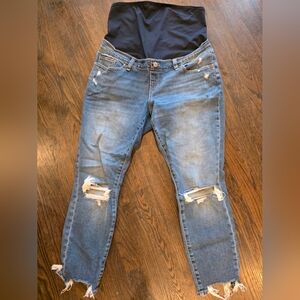 Abercrombie & Fitch Blue Distressed Maternity Jeans